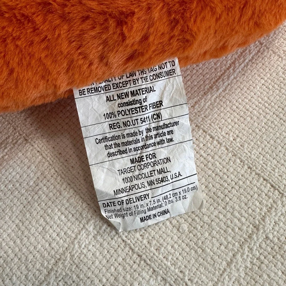 Carrot Plush Pillow Orange Faux Fur Easter Decorative 19